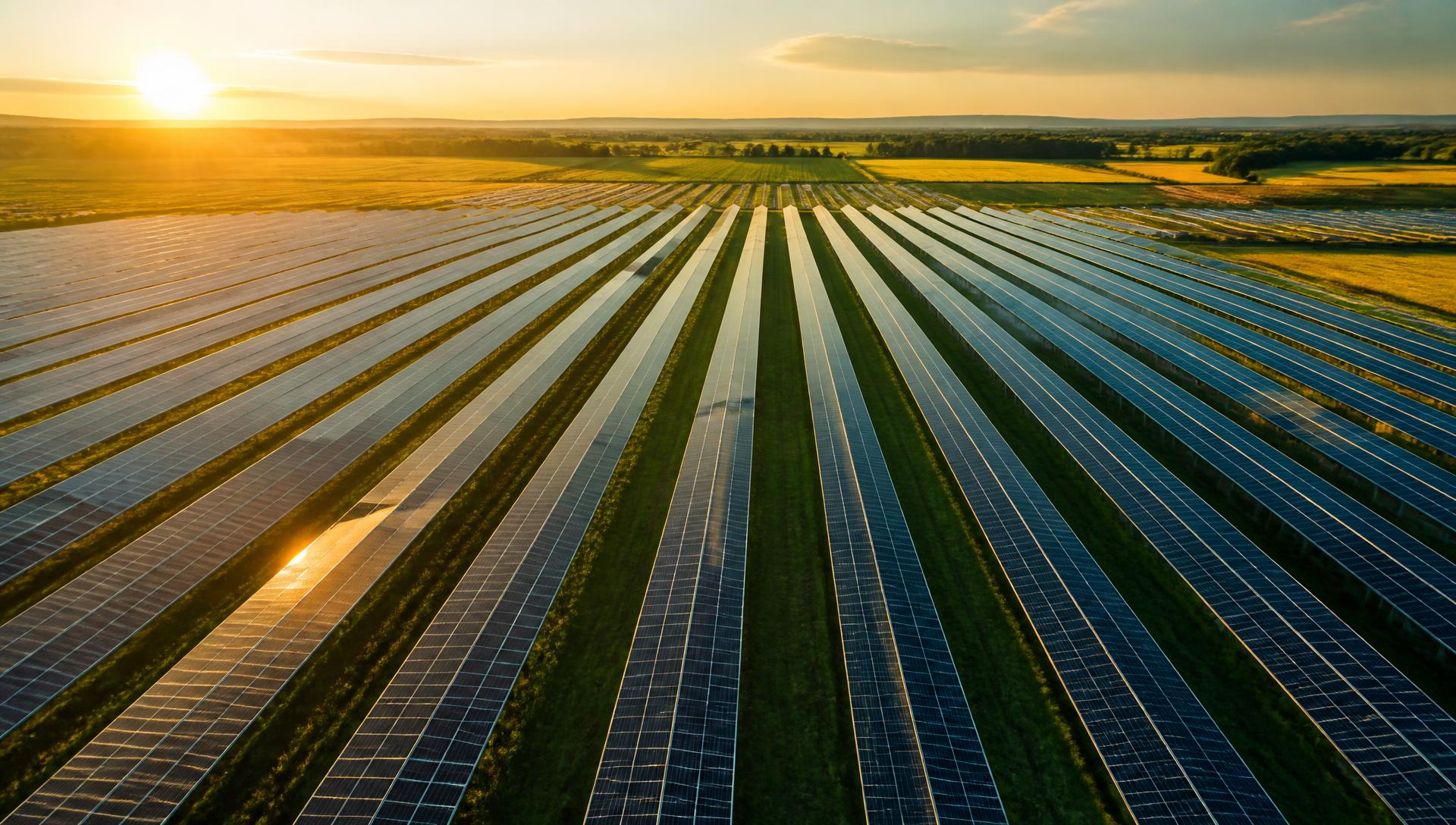 Solarni paneli u zalasku sunca
